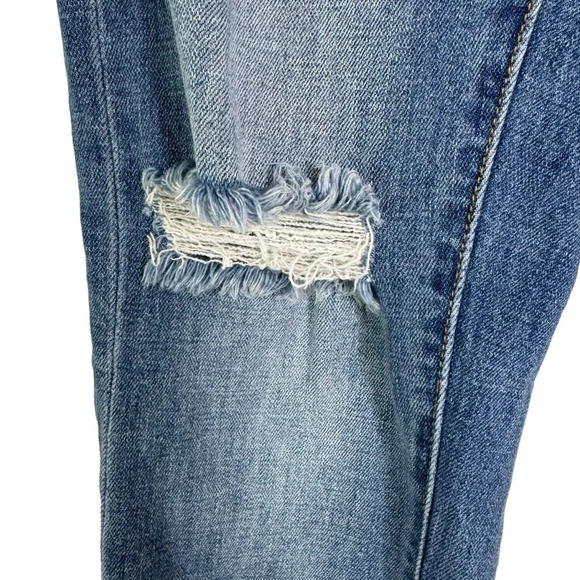 Anthropologie Pilcro The Slim Boyfriend Distressed Denim Jeans Blue Size 28 - Picture 8 of 14
